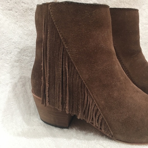 Seychelles Suede Western Ankle Booties with Fringe Size 7 Brown EUC - Picture 3 of 12